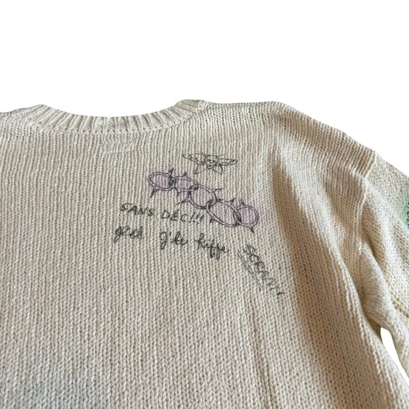 Mother The Biggie Jumper Vive Le Punk Pullover Sweater Crew Neck Stretch Medium